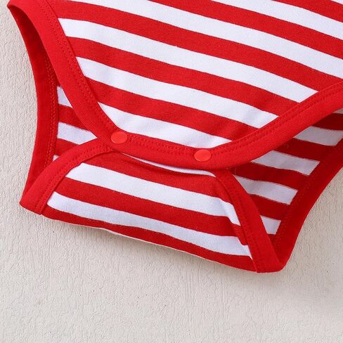 Magic Park 0-24M Baby Striped Romper Short Sleeve Bodysuit Infant Striped Casual Jumpsuit in Kuwait
