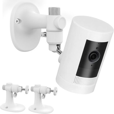 2Pack Wall Mount Bracket for Ring Stick Up Cam & Ring Outdoor Cam Plus, Adjustable Durable Mount Stand Also fit for eufy Arlo Simpllisafe Cam, Drill or No Drill Two Ways Installation Strong Adhesive in Kuwait
