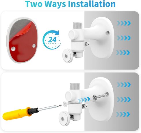 2Pack Wall Mount Bracket for Ring Stick Up Cam & Ring Outdoor Cam Plus, Adjustable Durable Mount Stand Also fit for eufy Arlo Simpllisafe Cam, Drill or No Drill Two Ways Installation Strong Adhesive in Kuwait