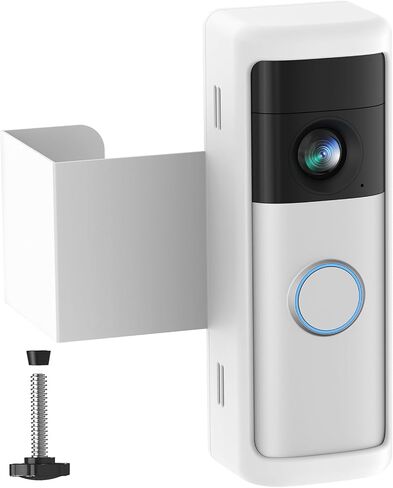 Anti-Theft Doorbell Mount Compatible with Battery Doorbell/Pro/Plus 2nd Gen | No-Drill Doorbell Holder for Apartment Door, Renter Friendly Mounting Bracket, for Inward Swing Door, (1 Pack, White) in Kuwait