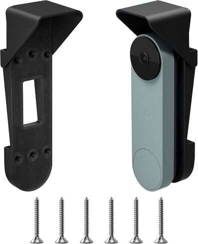 OLAIKE Vinyl Siding Mount Compatible with Google Nest Doorbell (Battery), Nest Doorbell Battery Apply to 4" Standard Vinyl, Hardi Board or Flat Surface, Security Screw, Black in Kuwait