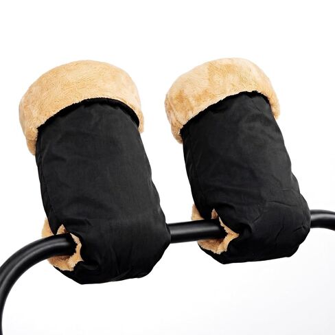 Winter Stroller Gloves, Universal Hand Muffs for Cold Weather, Black | Thick Fleece Lining, Waterproof Outer Shell, Snap-Button Closure, Flip-Top Design, Easy Hand Motion in Kuwait