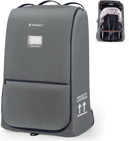 Stroller Bag, Stroller Travel Bag for Airplane Compatible with UPPAbaby Vista V1 V2 V3, Cruz V1 V2 V3, Rolling Wheel Bag with Storage Pocket, Multiple Handles,Luggage Tag for Flight Travel,Gray in Kuwait