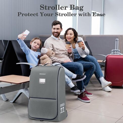 Stroller Bag, Stroller Travel Bag for Airplane Compatible with UPPAbaby Vista V1 V2 V3, Cruz V1 V2 V3, Rolling Wheel Bag with Storage Pocket, Multiple Handles,Luggage Tag for Flight Travel,Gray in Kuwait