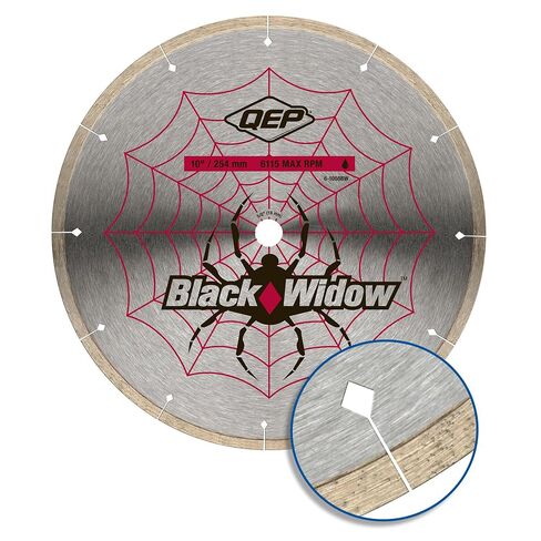 QEP 10" Black Widow Premium-Grade, Thin Rim Diamond Blade for Wet Cutting of Porcelain, Ceramic, Granite and Marble Tile in Kuwait
