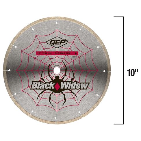 QEP 10" Black Widow Premium-Grade, Thin Rim Diamond Blade for Wet Cutting of Porcelain, Ceramic, Granite and Marble Tile in Kuwait