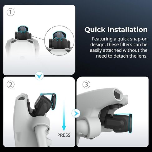 SmallRig ND Filter Kit for DJI Lito X1 / Flip Drone, ND8, ND16, ND32, ND64 for Light Reduction, All-in-One Lens Filter Accessories with Storage Case, Coated HD Optical Glass Filters (4 pcs)- 6213 in Kuwait
