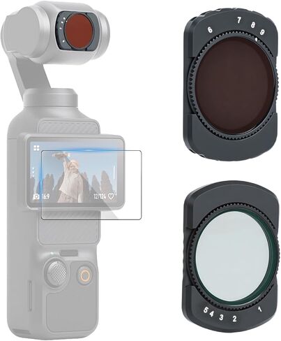 Variable ND 2-32 & N 64-512 Filter Set Compatible with DJI Osmo Pocket 4 / Pocket 3 / Xtra Muse HD Magnetic Adjustable ND Filter with Limited Stops & Lens Film Camera Neutral Density Filter in Kuwait