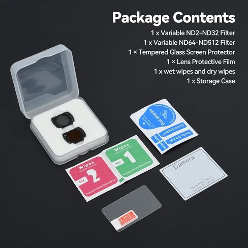 Variable ND 2-32 & N 64-512 Filter Set Compatible with DJI Osmo Pocket 4 / Pocket 3 / Xtra Muse HD Magnetic Adjustable ND Filter with Limited Stops & Lens Film Camera Neutral Density Filter in Kuwait