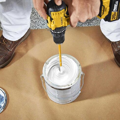 Hanpex Paint and Mud Mixer, Paint Stirrer for Drill in 1 to 5 Gallon Bucket, Suitable for all Standard Drill Bits, Hex Head Anti-slip, Easy Clean, Painting and Plastering Mixer Stirrer Tool (Yellow) in Kuwait