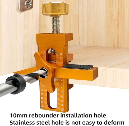 Cabinet door installation clamp, 2 in 1 cabinet door installation clamp with adjustable positioner, aluminum cabinet door drilling tool, suitable for most cabinet doors, with 3 drill bits in Kuwait