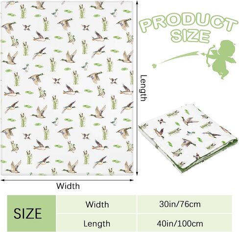 HunnmingRe Mallard Duck Baby Blanket for Boys Girls Double Layer Minky with Dotted Backing Soft Mallard Newborn Blanket Essentials Registry Must Have Items for Toddler Newborn, 30 x 40 Inch(Duck) in Kuwait