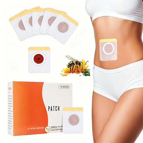 30 Pcs Belly Patch, Herbal Belly Button Patch Navel Sticker, Waterproof Stickers for Women Girls, Breathable Non-Woven, Navel Sticker with Magnet Ring, Easy to Use Wellness Body Patch for Women Men in Kuwait