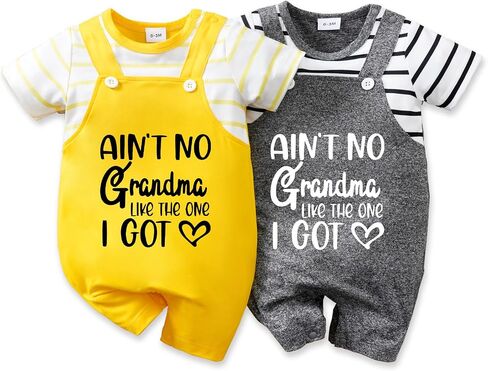 2-Pack Baby Boys Girls Romper Ain't No Grandma Like Funny Unisex Onesie Newborn Cute Summer Clothes in Kuwait