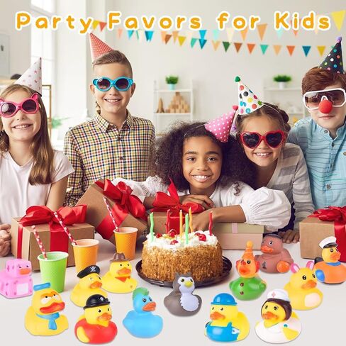 55 Packs Rubber Ducks in Bulk Assortment Car Ducks for Ducking, Small Rubber Duckies for Toddler Baby Bath Toys Floater Duck Bath Pool Toys Kids Party Favors with Mesh Carry Bag in Kuwait