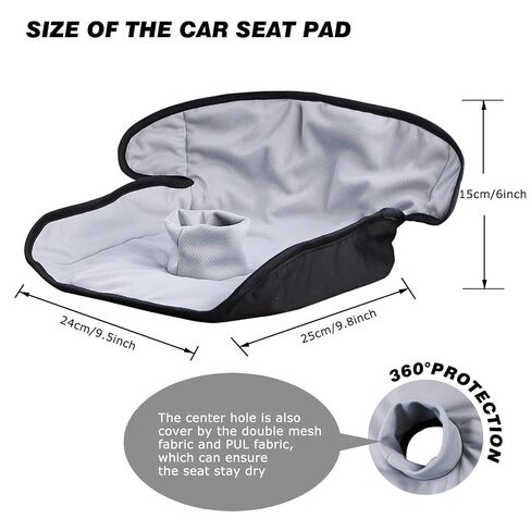 Potty Training Car Seat Protector Cover - Waterproof Piddle Pad for Toddlers & Baby, Cloth Soft Pee Protector, Washable Universal Liner Mat for Spills, Accidents (Grey, 1 Pack) in Kuwait