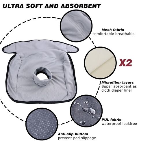Potty Training Car Seat Protector Cover - Waterproof Piddle Pad for Toddlers & Baby, Cloth Soft Pee Protector, Washable Universal Liner Mat for Spills, Accidents (Grey, 1 Pack) in Kuwait