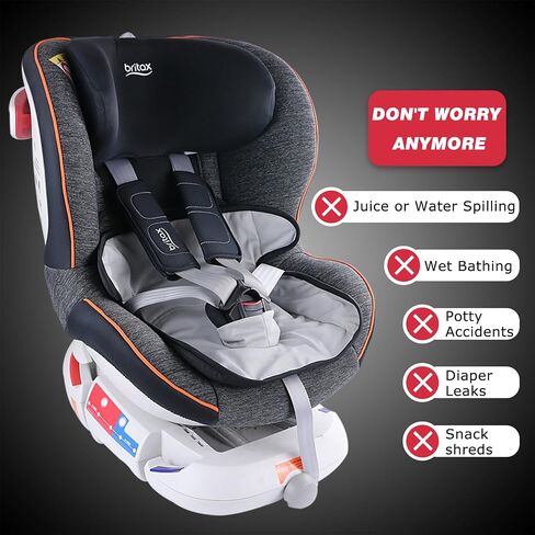 Potty Training Car Seat Protector Cover - Waterproof Piddle Pad for Toddlers & Baby, Cloth Soft Pee Protector, Washable Universal Liner Mat for Spills, Accidents (Grey, 1 Pack) in Kuwait