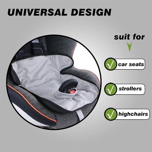 Potty Training Car Seat Protector Cover - Waterproof Piddle Pad for Toddlers & Baby, Cloth Soft Pee Protector, Washable Universal Liner Mat for Spills, Accidents (Grey, 1 Pack) in Kuwait