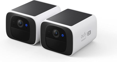 eufy Security S220 SoloCam 2-Cam Pack, Solar Security Camera, Wireless Outdoor Camera, Continuous Power, 2K Resolution, Wireless, 2.4 GHz Wi-Fi, No Monthly Fee (Renewed) in Kuwait