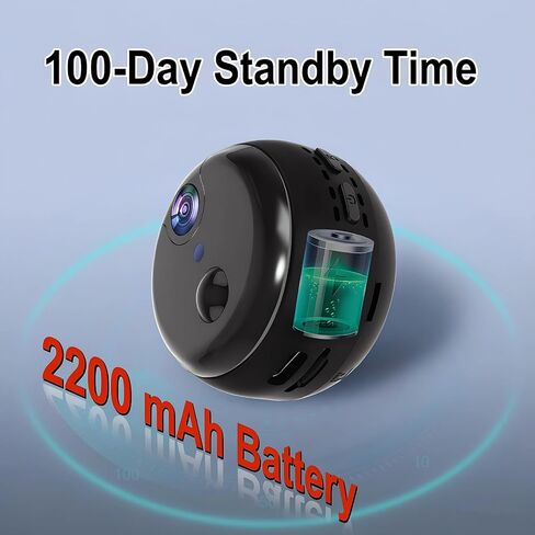 W-B2 Magnetic Security Camera with 100-Day Battery Time (Video Only) | Indoor Camera with Color Night Vision, Wifi Remote Viewing, Motion Detection, SD & Cloud Storage in Kuwait