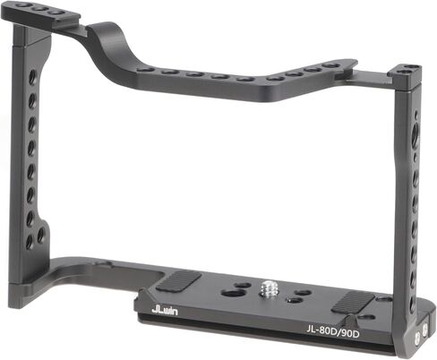 Camera Video Cage for Canon EOS 90D 80D 70D DSLR Camera | Full Rig with Dual Cold Shoe, Quick Release Plate for for Arca-Swiss Tripod, ARRI 3/8"-16 & 1/4"-20 Threads in Kuwait
