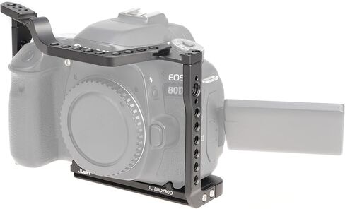 Camera Video Cage for Canon EOS 90D 80D 70D DSLR Camera | Full Rig with Dual Cold Shoe, Quick Release Plate for for Arca-Swiss Tripod, ARRI 3/8"-16 & 1/4"-20 Threads in Kuwait