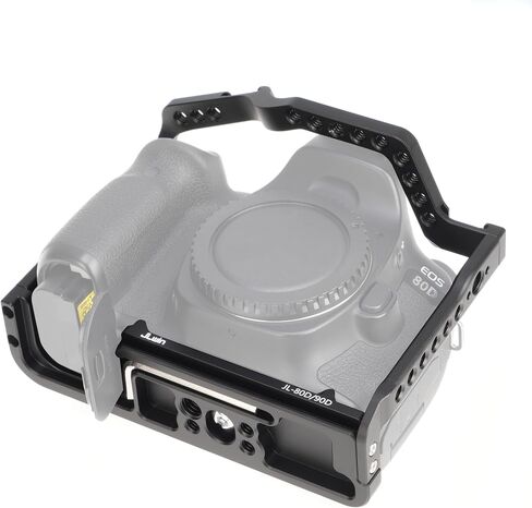 Camera Video Cage for Canon EOS 90D 80D 70D DSLR Camera | Full Rig with Dual Cold Shoe, Quick Release Plate for for Arca-Swiss Tripod, ARRI 3/8"-16 & 1/4"-20 Threads in Kuwait