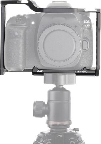 Camera Video Cage for Canon EOS 90D 80D 70D DSLR Camera | Full Rig with Dual Cold Shoe, Quick Release Plate for for Arca-Swiss Tripod, ARRI 3/8"-16 & 1/4"-20 Threads in Kuwait