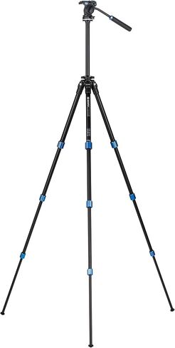 Benro Sling-Travel Tripod Kit w/ S2CSH Pan/Tilt Head – Aluminum 4-Section, 57″ Max Height, 5.5 lb Load, Arca-Swiss Plate & Case – Ideal for Mirrorless & DSLR Video (TSL08AS2CSH) in Kuwait