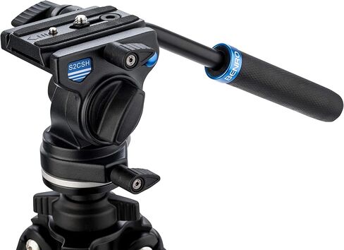 Benro Sling-Travel Tripod Kit w/ S2CSH Pan/Tilt Head – Aluminum 4-Section, 57″ Max Height, 5.5 lb Load, Arca-Swiss Plate & Case – Ideal for Mirrorless & DSLR Video (TSL08AS2CSH) in Kuwait