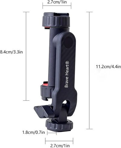 Black Mini Tripod Phone Stand with 1/4" Screw for iPhone/Insta 360 X5/ DJI/OSMO/Pocket 3 /Sony/Canon/Nikon/Cameras, Extendable Handheld Vlogging Video Filming Table Stand in Kuwait