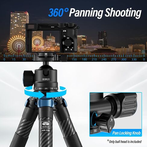 SIRUI AM-40 Low Profile Ball Head, Professional Heavy Duty 40mm Tripod Ball Head, 360° Panoramic CNC Aluminium Alloy Tripod Head for DSLR Camera, Camcorder, Quick Release Plate, Max Load 55lbs/25KG in Kuwait