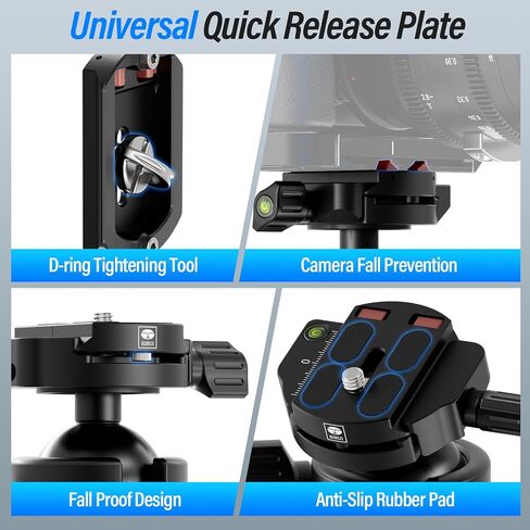 SIRUI AM-40 Low Profile Ball Head, Professional Heavy Duty 40mm Tripod Ball Head, 360° Panoramic CNC Aluminium Alloy Tripod Head for DSLR Camera, Camcorder, Quick Release Plate, Max Load 55lbs/25KG in Kuwait