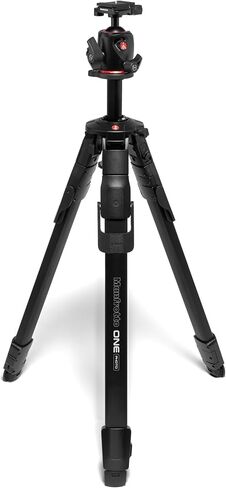 Manfrotto ONE Photo, Aluminum Tripod Kit, XPRO Ball Head Arca Swiss, 26.4lbs Load, 90° Horizontal Column, XTEND Legs Fast Setup, Modular Feet, Professional Photo Tripod Kit, DSLR & Mirrorless Cameras in Saudi Arabia