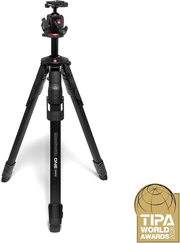 Manfrotto ONE Photo, Aluminum Tripod Kit, XPRO Ball Head Arca Swiss, 26.4lbs Load, 90° Horizontal Column, XTEND Legs Fast Setup, Modular Feet, Professional Photo Tripod Kit, DSLR & Mirrorless Cameras in Saudi Arabia