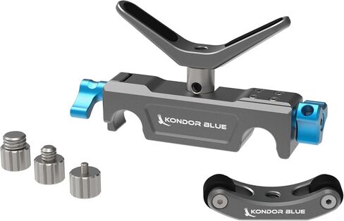 KONDOR BLUE | Universal Lens Support Kit for LWS 15mm Rods | Single-Sided Rail Block, Wheeled Lens Support, & Adaptability | Raven Black in Kuwait