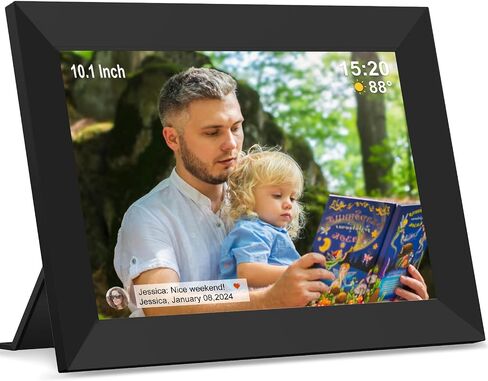 Frameo Digital Photo Frame,10.1 Inch WiFi Smart Digital Picture Frame with HD IPS Touch Screen,Auto-Rotate,Send Pictures from Anywhere via Frameo APP,Gifts for Mom in Saudi Arabia