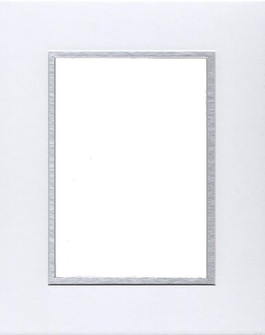 18x24 White & Silver Double Picture Mat, Bevel Cut for 13x19 Picture or Photo in Kuwait
