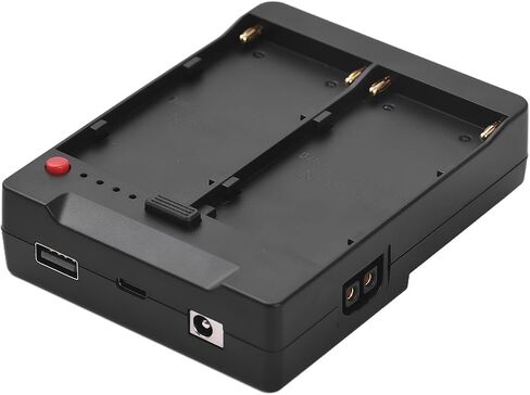 LICAEVEY Dual NP F to V Mount Adapter Plate, 2 Slot Battery Converter for NP F970 / F750 / F550 with USB C/D Tap/DC Outputs, 14V V Lock Power for Camera Monitor LED Light in Kuwait