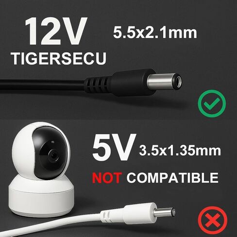 12V 8A Security Camera and DVR Power Adapter with 9-Way Splitter | 100V-240V Input, 2.1x5.5mm Plug, Compatible with Lorex, Night Owl, Swann, ZOSI, Reolink, Annke IP and BNC Cameras in Kuwait