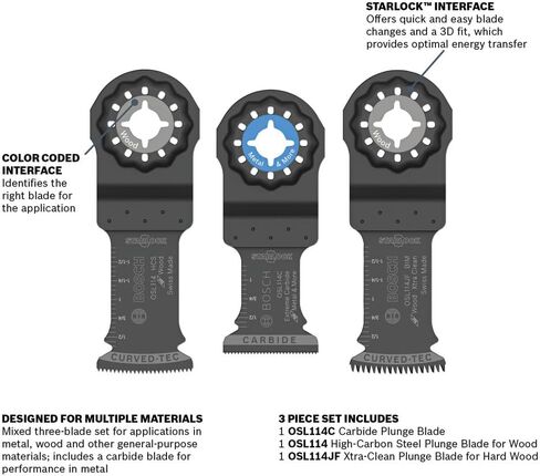 Bosch OSL003VP 3 pc. Starlock® Oscillating Multi-Tool Accessory Blade Set in Kuwait