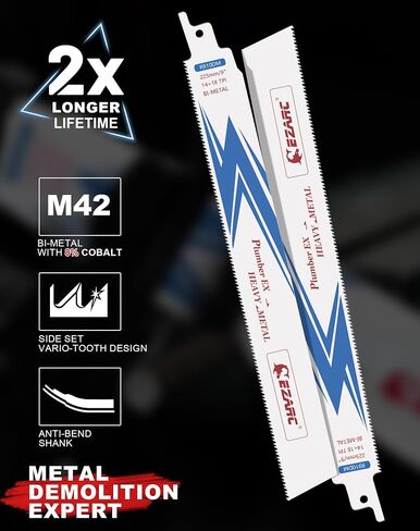 EZARC Bi-Metal Reciprocating Saw Blades, 9-Inch 14+18TPI, Steel, 25-Pack in Kuwait