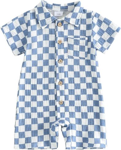 Baby Boy Halloween Outfit Stripes Pumpkin/Ghost Jumpsuit Romper | Newborn Baby Boy Halloween Clothes Short Sleeve Striped Romper Halloween Button Down Jumpsuit Overalls Infant Fall Outfits in Kuwait