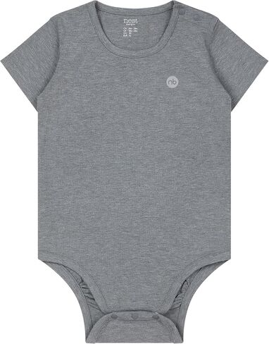 Nest Designs Basics Short Sleeve Onesie | Soft Bamboo Viscose Cotton Blend Baby Outfit in Kuwait