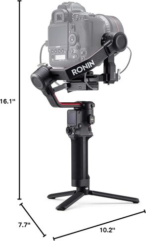 DJI RS 2 Combo - 3-Axis Gimbal Stabilizer for DSLR and Mirrorless Cameras, Nikon, Sony, Panasonic, Canon, Fuji, 10lbs Tested Payload, 1.4" Full-Color Touchscreen, Carbon Fiber Construction, Black | Includes transmitter, focus motor and carry case for film in Kuwait