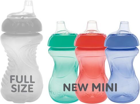 Nuby Mini Gripper No-Spill Baby Sippy Cups with Soft Spout - (3 Pack) 6 oz - 6+ Months - Pink/Purple/Aqua in Kuwait