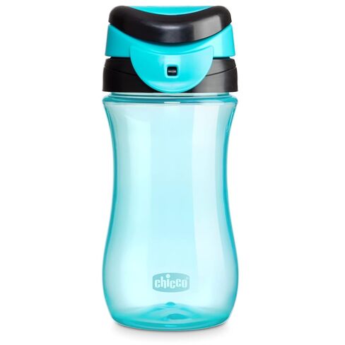 Chicco My Tumbler Toddler Sippy Cup for 2+ Years, 12oz Spill-Proof when Closed Water Bottle with Free-Flow Spout, Flip-Up Carry Handle, Easy Grip, BPA Free, Teal in Kuwait