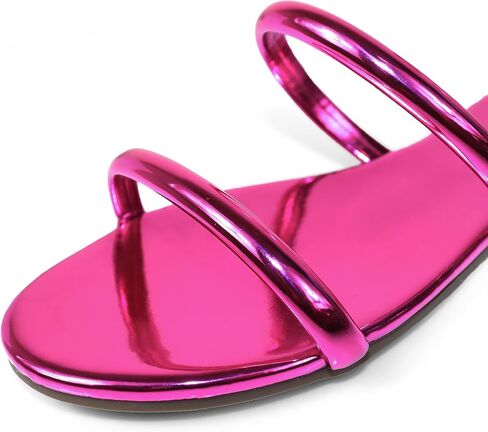 Liliana Women's Tizzy-2 Dual Strap Thick Strap Coil Wrap Around Leg Flat Sandals in Kuwait