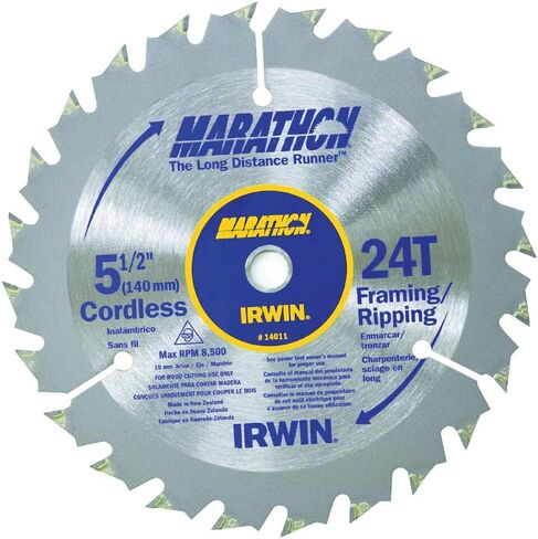 IRWIN Tools MARATHON Carbide Cordless Circular Saw Blade, 5 1/2-Inch, 18T Carded (14011) in Saudi Arabia